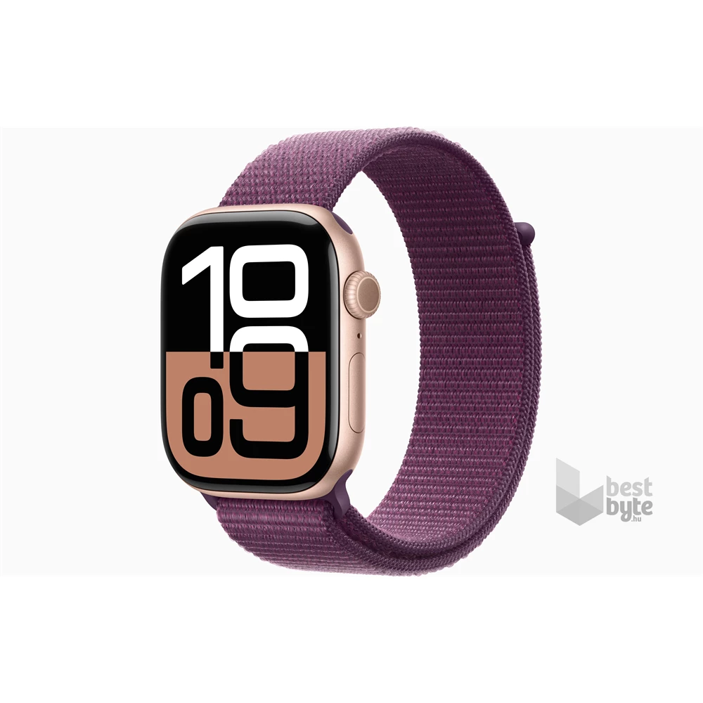 Apple Watch S10 Cellular (46mm) rozéarany alumínium tok, szilva sportszíj okosóra