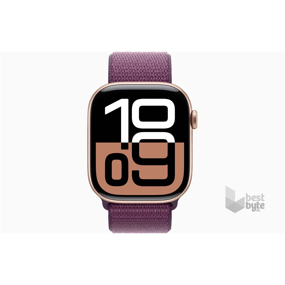 Apple Watch S10 Cellular (46mm) rozéarany alumínium tok, szilva sportszíj okosóra