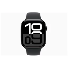 Apple Watch S10 GPS (46mm) kozmoszfekete alumínium tok, fekete sportszíj (M/L) okosóra