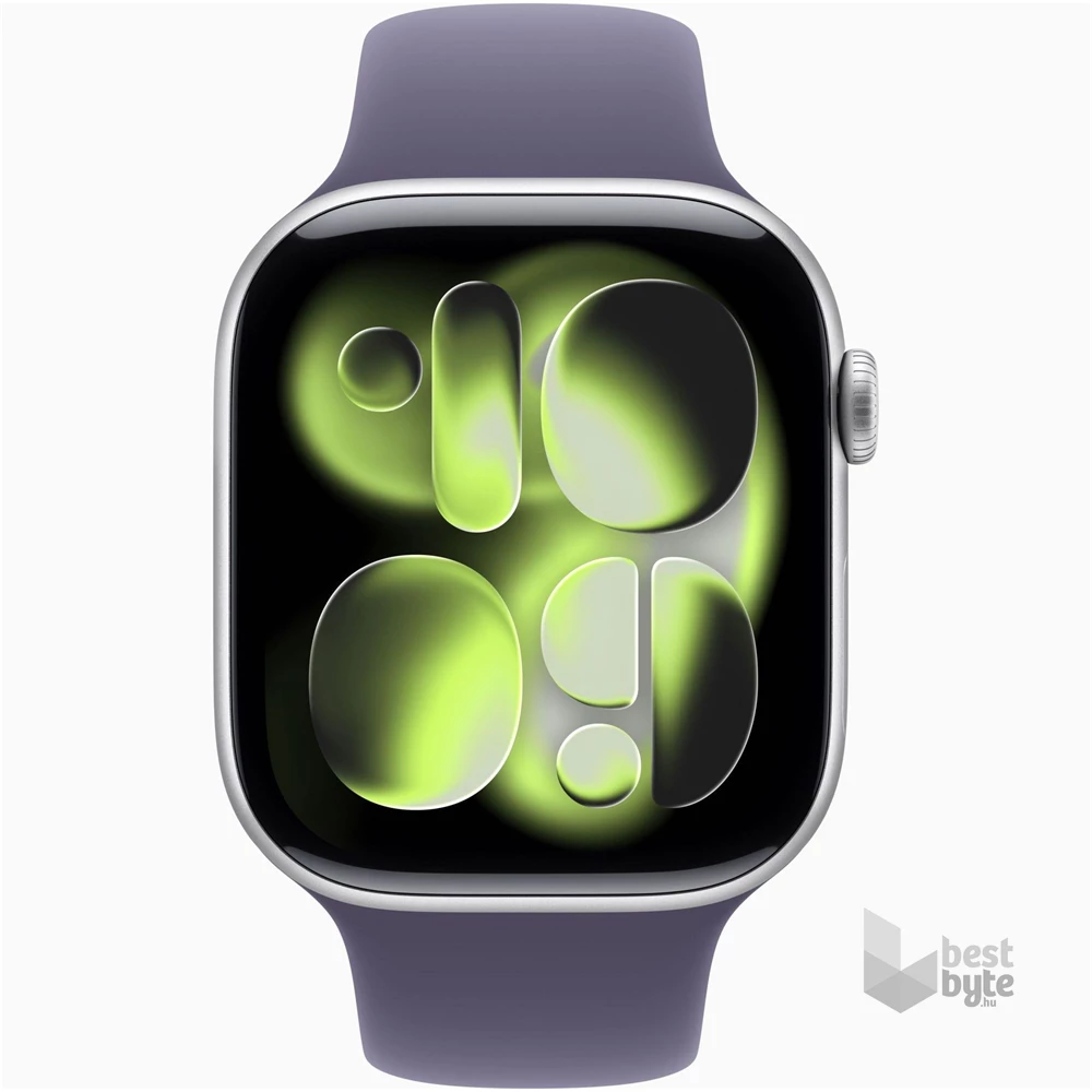 Apple Watch S11 GPS-es (46mm) ezüst alumínium tok, ködös lila S/M sportszíjas okosóra