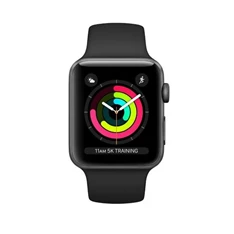 Apple Watch S3 38mm asztroszürke alumíniumtok, fekete sportszíjas okosóra