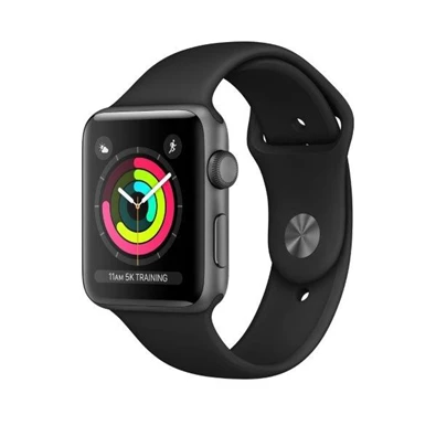 Apple Watch S3 38mm asztroszürke alumíniumtok, fekete sportszíjas okosóra