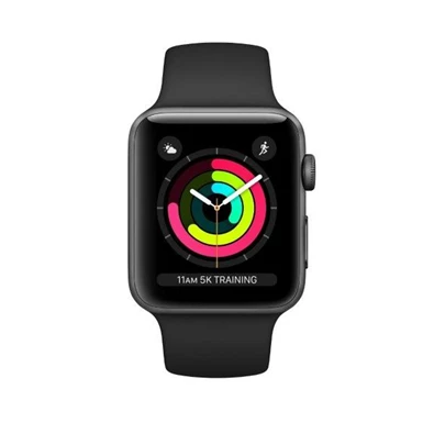 Apple Watch S3 38mm asztroszürke alumíniumtok, fekete sportszíjas okosóra