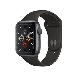 Apple Watch S5 40mm GPS-es asztroszürke alumíniumtok, fekete sportszíjas okosóra