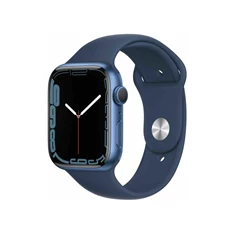 Apple Watch S7 GPS-es (45mm) kék alumínium tok, kék szilikon sportszíjas okosóra
