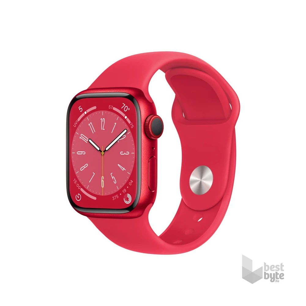 Apple Watch S8 Cellular (41mm) (PRODUCT)RED alumínium tok, (PRODUCT)RED sportszíjas okosóra