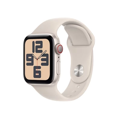 Apple Watch SE2 v2 Cellular (40mm) csillagfény alumínium tok , csillagfény sport szíj (M/L) okosóra