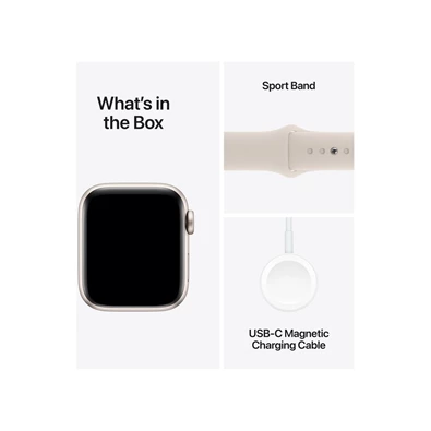 Apple Watch SE2 v2 Cellular (40mm) csillagfény alumínium tok , csillagfény sport szíj (M/L) okosóra