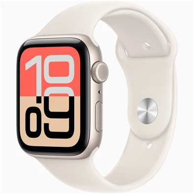 Apple Watch SE3 Cellular (44mm) csillagfény alumínium tok, csillagfény S/M sportszíjas okosóra