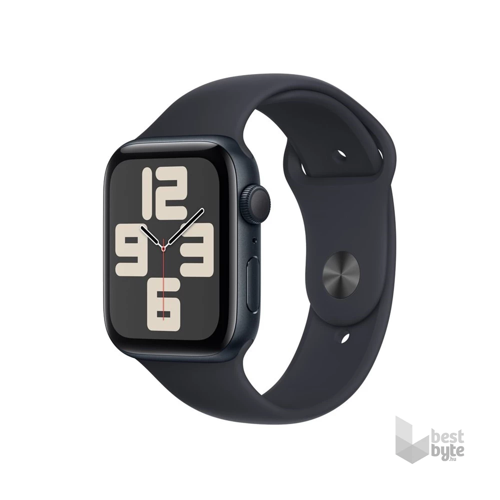 Apple Watch SE2 v2 GPS (44mm) éjfekete alumínium tok , éjfekete sport szíj (S/M) okosóra