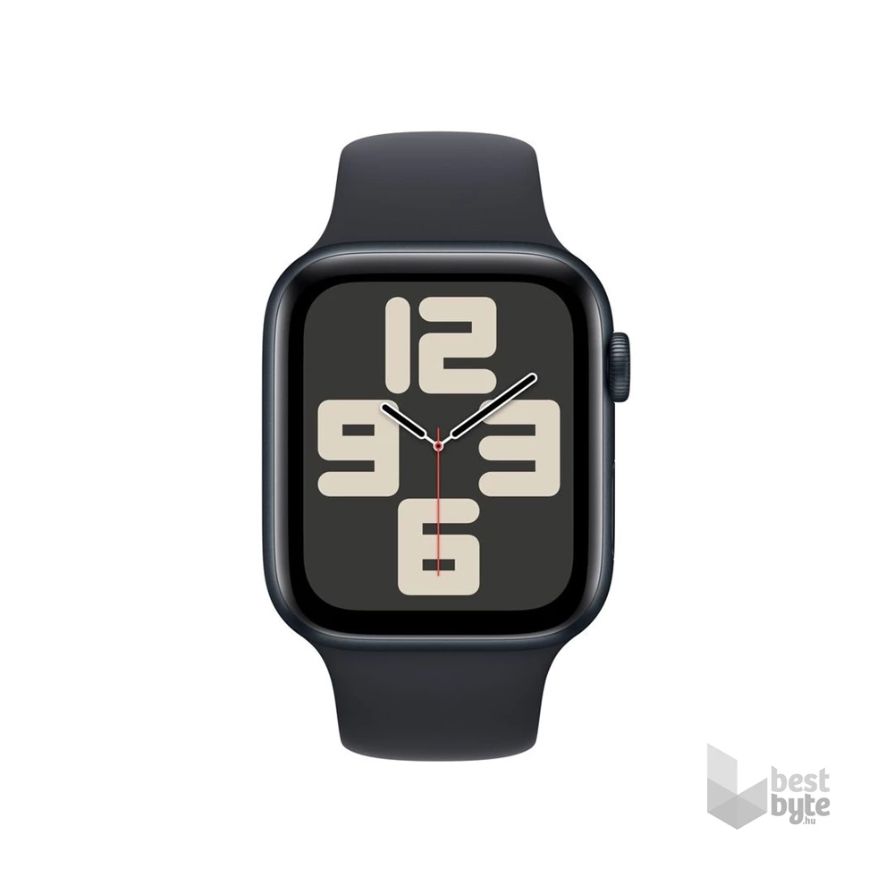 Apple Watch SE2 v2 GPS (44mm) éjfekete alumínium tok , éjfekete sport szíj (S/M) okosóra