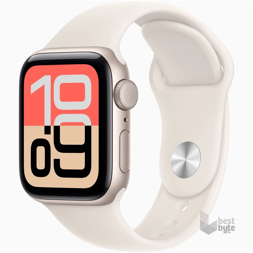 Apple Watch SE3 GPS-es (40mm) csillagfény alumínium tok, csillagfény S/M sportszíjas okosóra