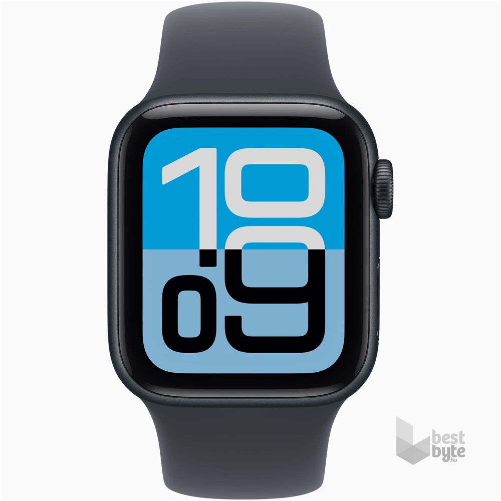 Apple Watch SE3 GPS-es (40mm) éjfekete alumínium tok, éjfekete M/L sportszíjas okosóra