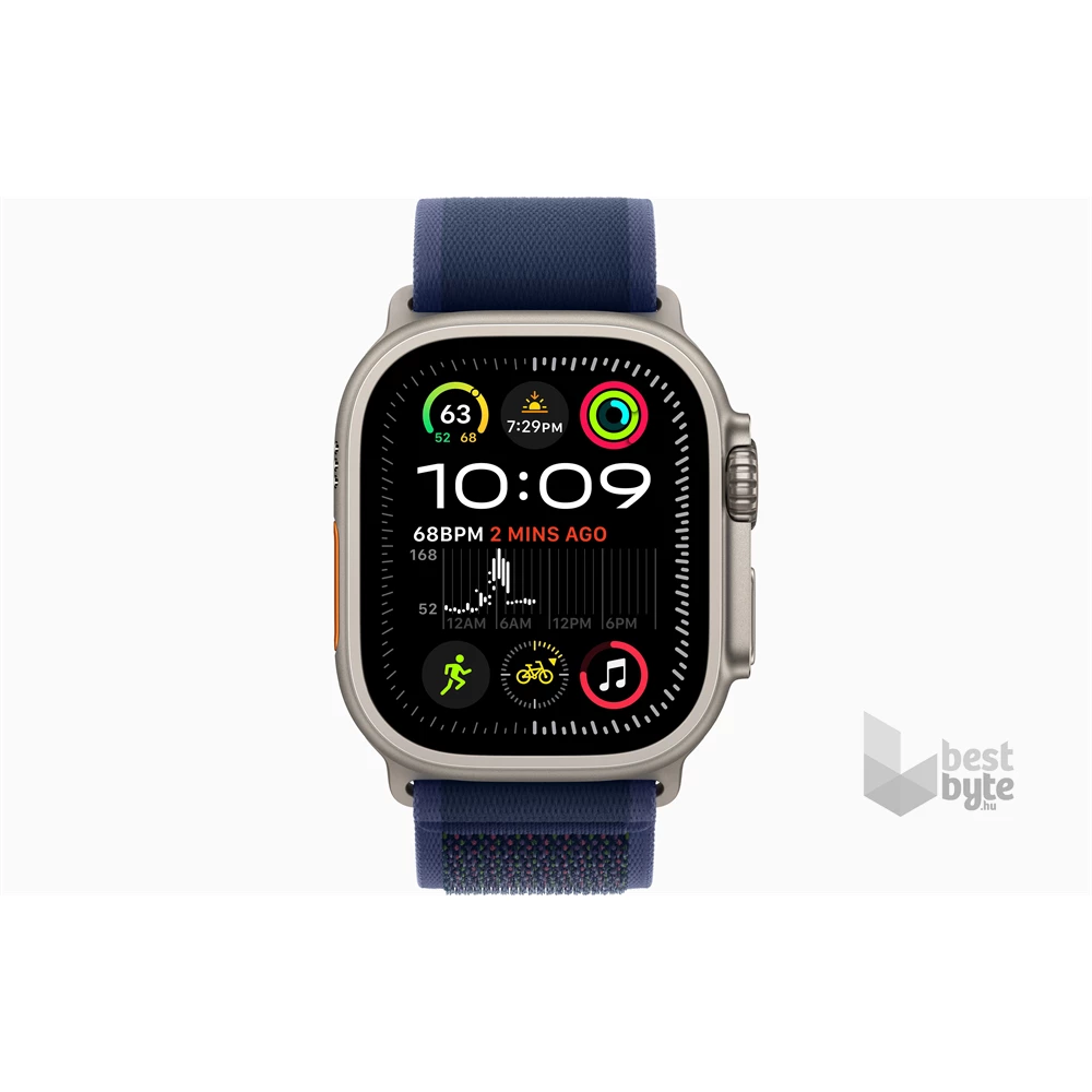 Apple Watch Ultra2 v2 Cellular (49mm) natúr titán tok, kék terep pánt (S/M) okosóra