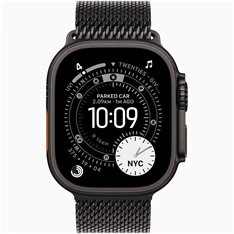 Apple Watch Ultra 3 Cellular (49mm) fekete titánium tok, fekete L milánói szíjas okosóra
