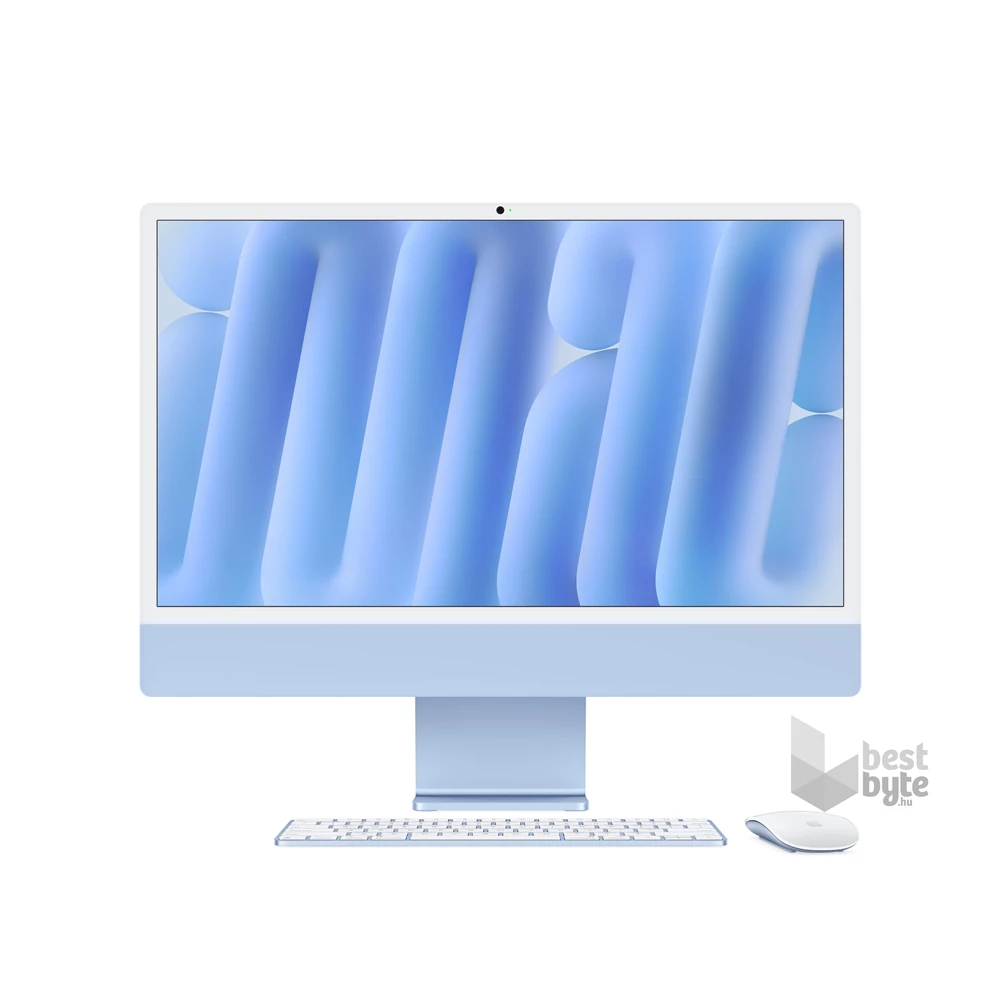 Apple iMac 24"4,5K Retina/M4 chip 8 magos CPU és GPU/16GB/256GB SSD/kék All-in-One asztali számítógép