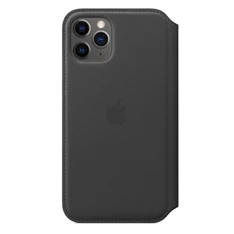 Apple iPhone 11 Pro fekete bőr oldalra nyíló tok