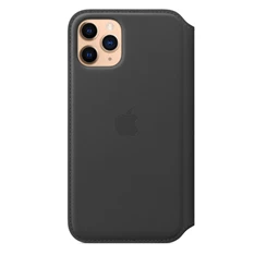 Apple iPhone 11 Pro fekete bőr oldalra nyíló tok