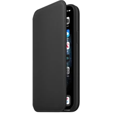 Apple iPhone 11 Pro fekete bőr oldalra nyíló tok