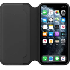 Apple iPhone 11 Pro fekete bőr oldalra nyíló tok