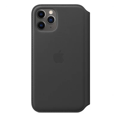 Apple iPhone 11 Pro fekete bőr oldalra nyíló tok