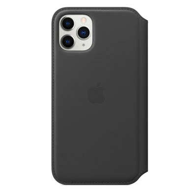 Apple iPhone 11 Pro fekete bőr oldalra nyíló tok