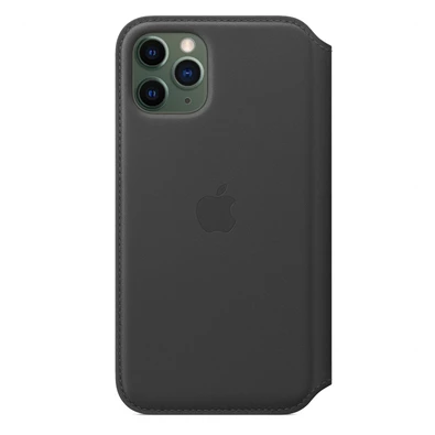 Apple iPhone 11 Pro fekete bőr oldalra nyíló tok