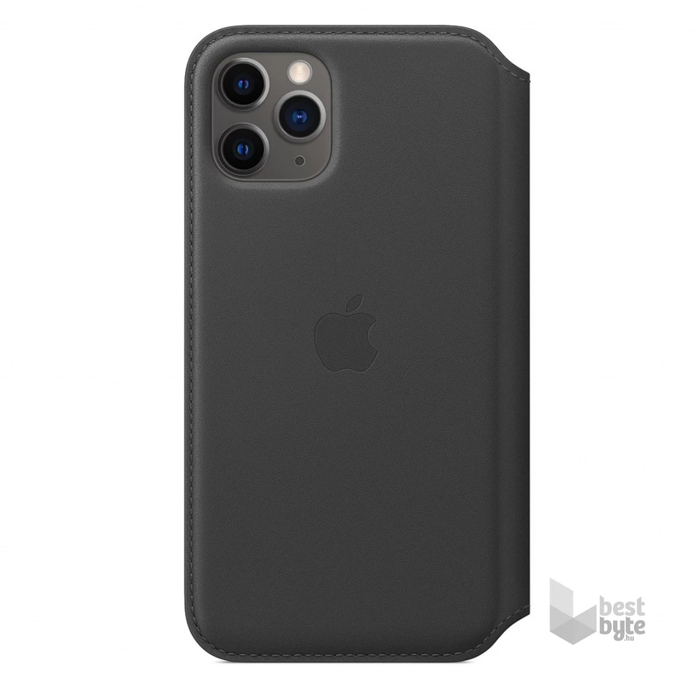 Apple iPhone 11 Pro fekete bőr oldalra nyíló tok