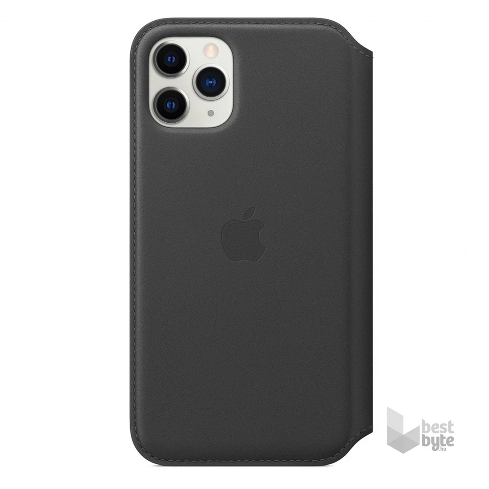 Apple iPhone 11 Pro fekete bőr oldalra nyíló tok