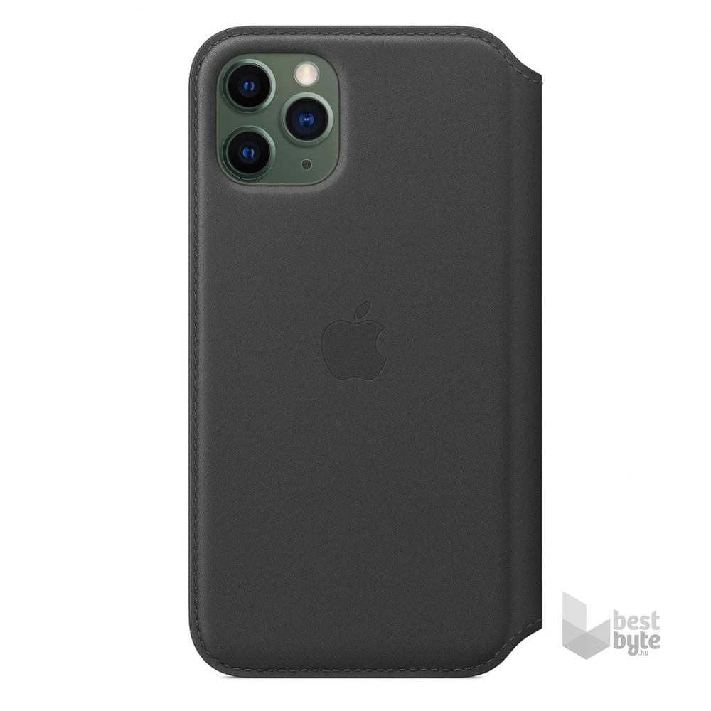 Apple iPhone 11 Pro fekete bőr oldalra nyíló tok