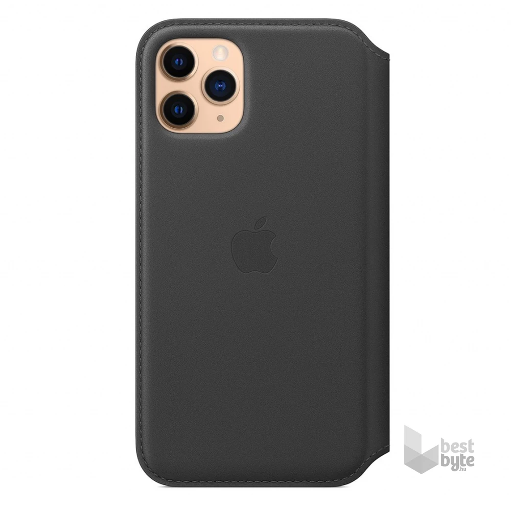Apple iPhone 11 Pro fekete bőr oldalra nyíló tok