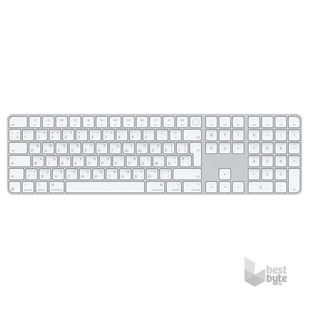 Apple mxk73ua/a Magic Keyboard (2024) Touch ID & Numpad UA fehér billentyűzet