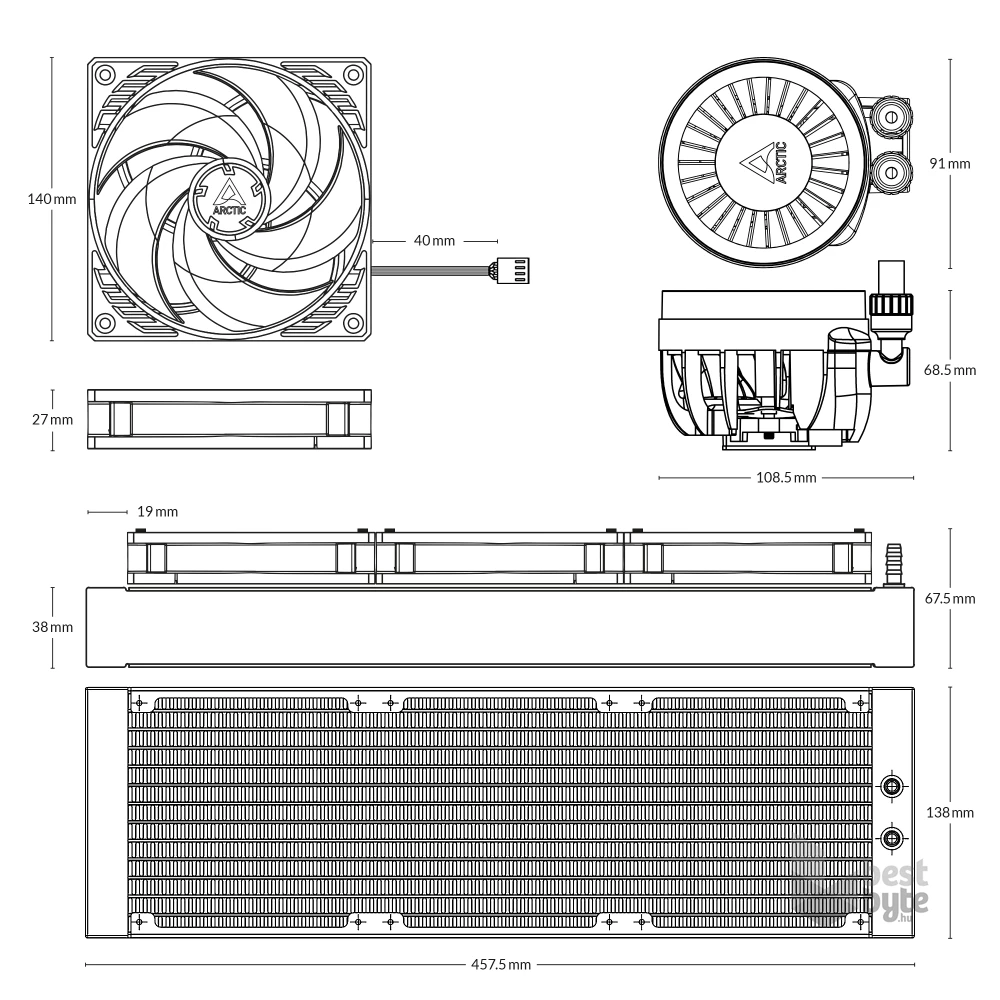 Arctic Liquid Freezer III 420 fekete vízhűtéses processzorhűtő