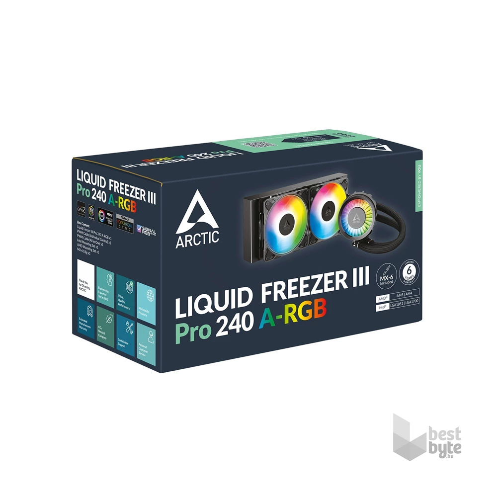Arctic Liquid Freezer III Pro 240 A-RGB fekete vízhűtéses processzor hűtő