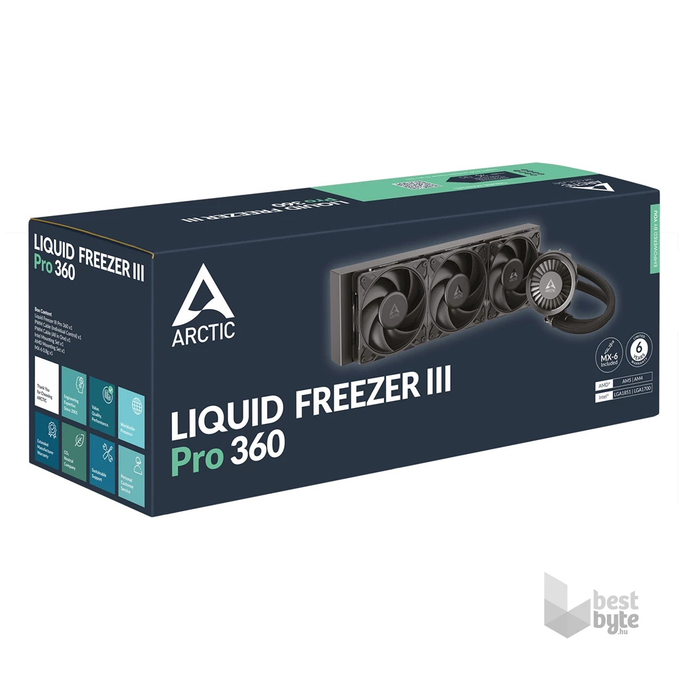 Arctic Liquid Freezer III Pro 360 fekete vízhűtéses processzor hűtő