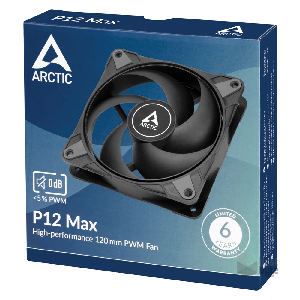 Arctic P12 Max 120mm fekete ventilátor