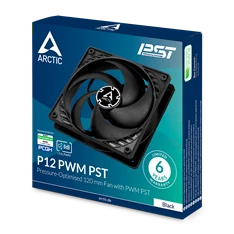 Arctic P12 PWM PST 120mm fekete ventilátor