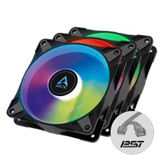 Arctic P12 PWM PST A-RGB 120mm 3db fekete ventilátor