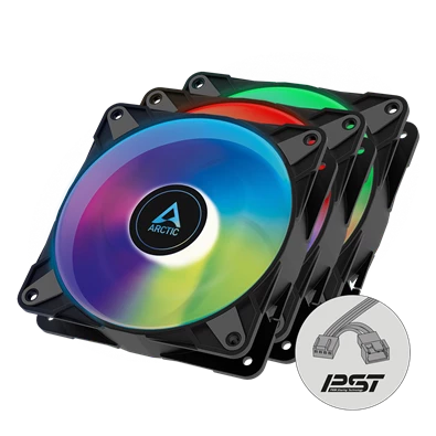 Arctic P12 PWM PST A-RGB 120mm 3db fekete ventilátor