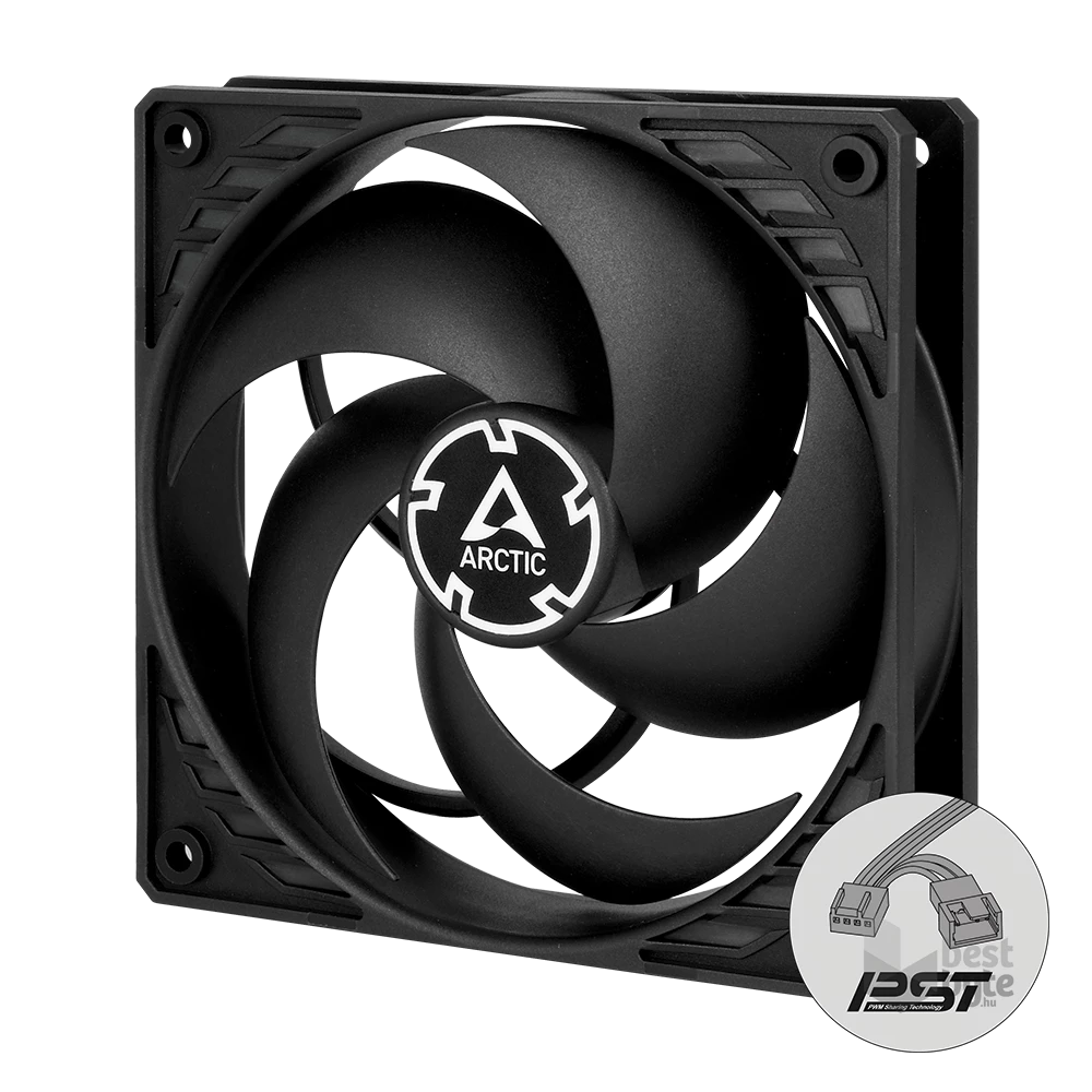 Arctic P12 PWM PST CO 120mm fekete ventilátor