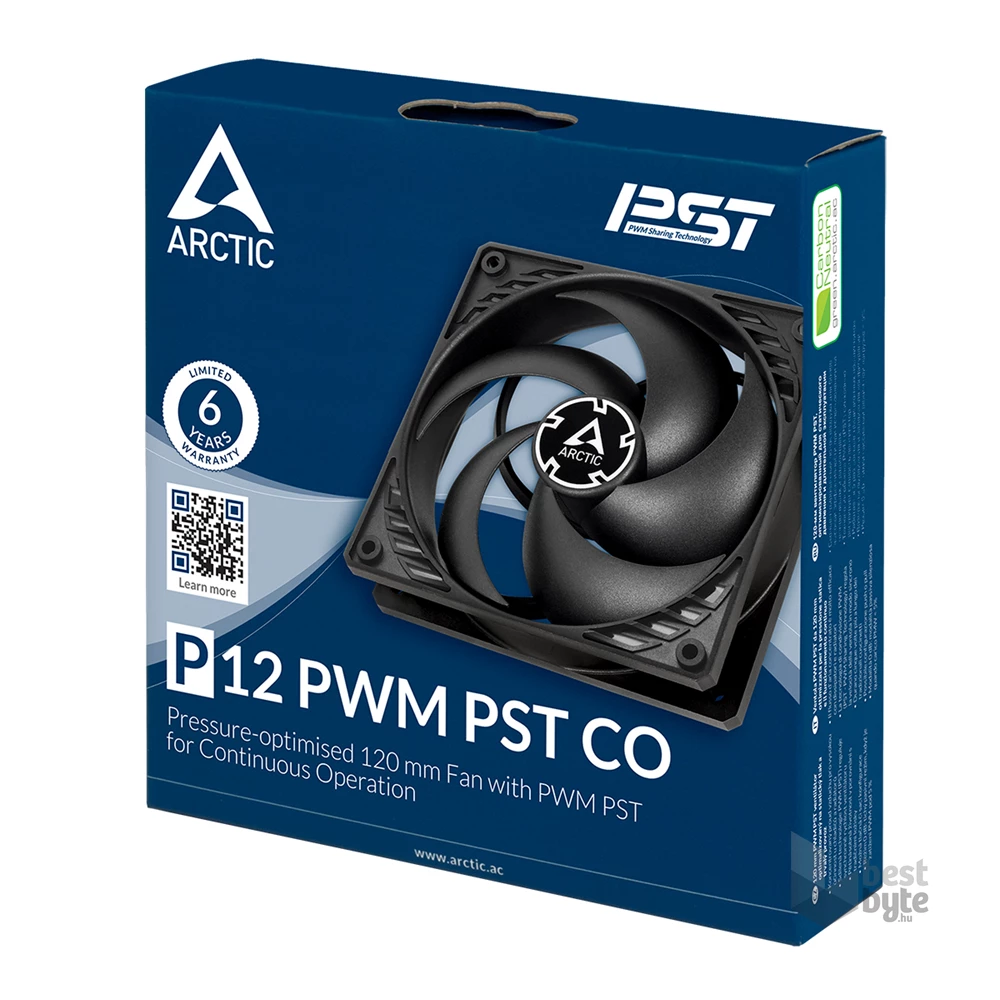Arctic P12 PWM PST CO 120mm fekete ventilátor