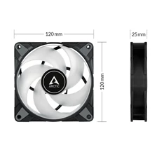 Arctic P12 PWM PST RGB 120mm 3db fekete ventilátor + controller