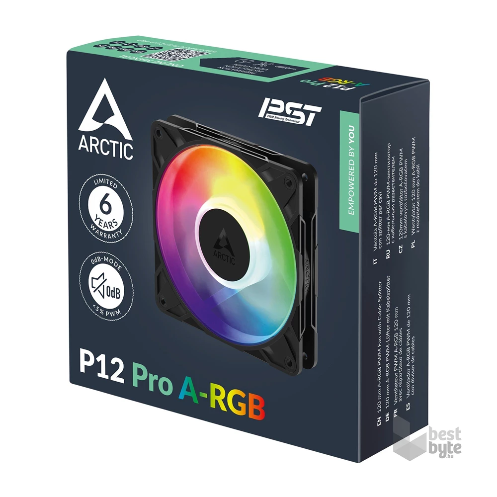 Arctic P12 Pro A-RGB 120mm PWM fekete ventilátor