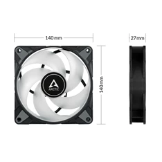 Arctic P14 PWM PST A-RGB 140mm 3db fekete ventilátor