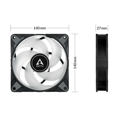 Arctic P14 PWM PST A-RGB 140mm 3db fekete ventilátor