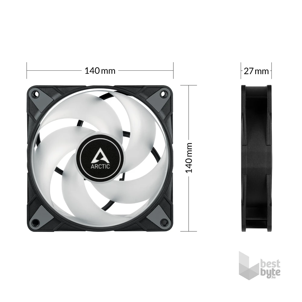 Arctic P14 PWM PST A-RGB 140mm fekete ventilátor