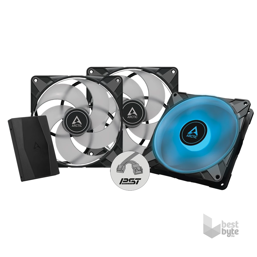 Arctic P14 PWM PST RGB 140mm 3db fekete ventilátor + controller