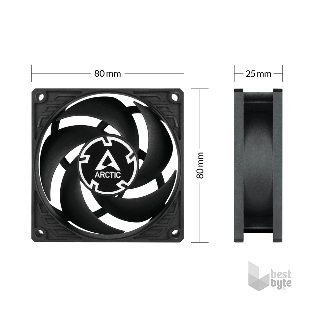 Arctic P8 Max 80mm fekete ventilátor