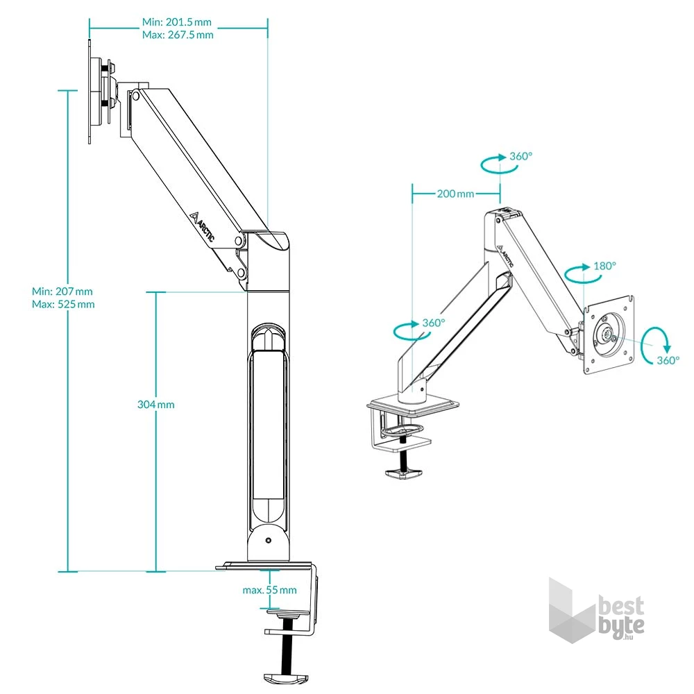 Arctic X1-3D asztali monitor konzol