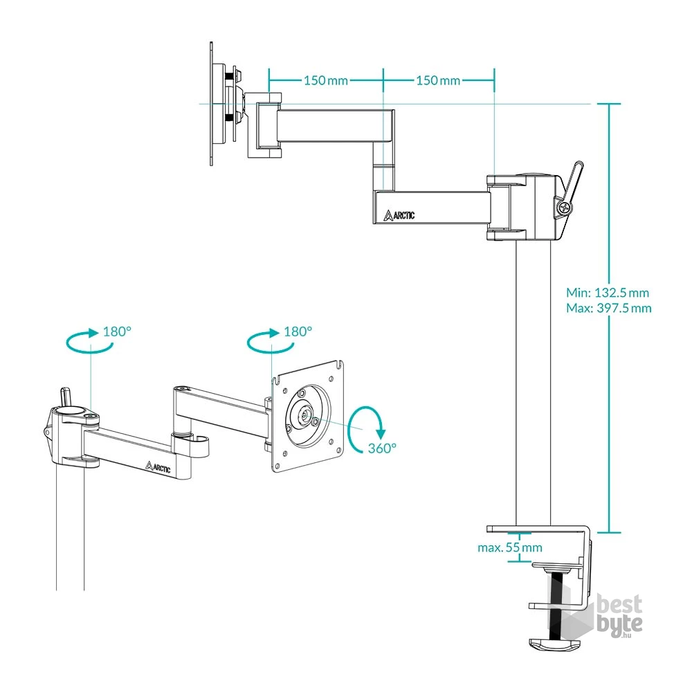 Arctic X1 asztali monitor konzol